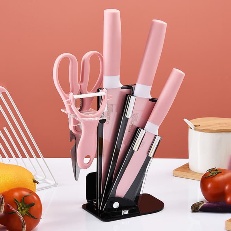Stainless Steel Kitchen Knife Set of 6, Sharp Chef Knife Set with Fruit Knife for Home Use