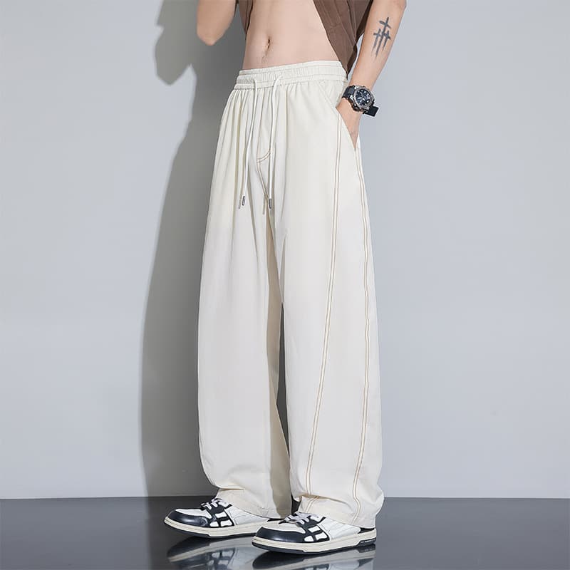 M-8XL plus size summer machete pants men's thin loose drape casual pants plus fat plus size sports quick-drying elastic