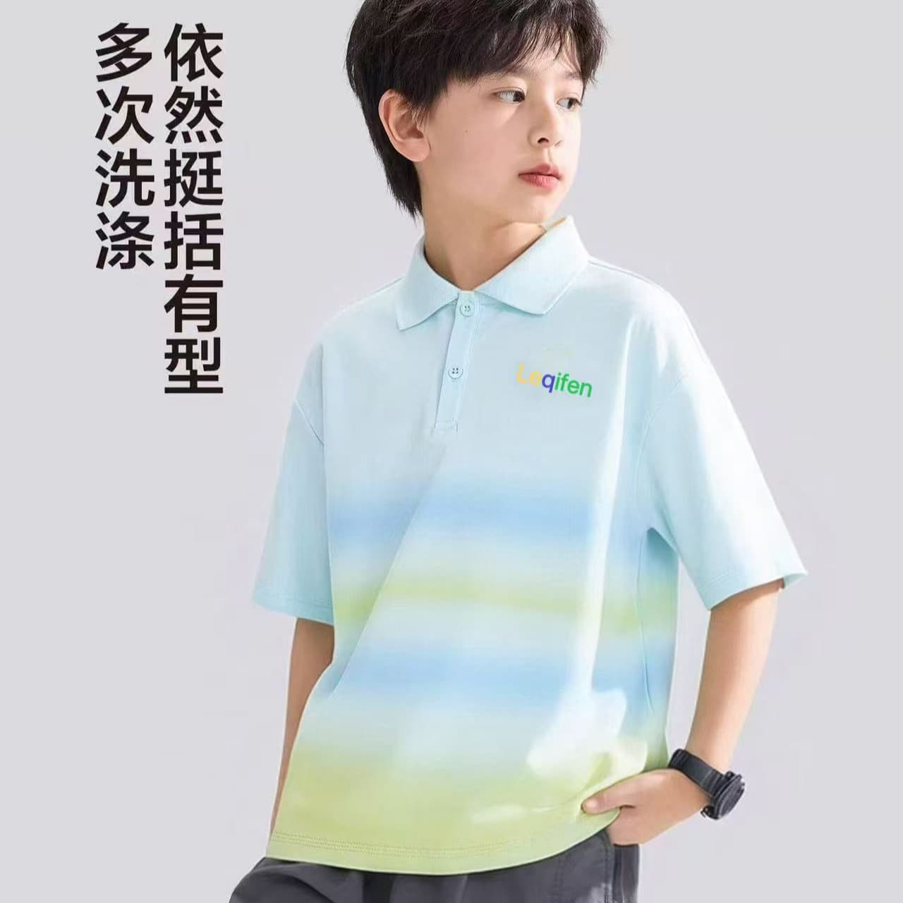 New summer lapel boys and girls stylish short-sleeved POLO shirts for boys and girls, versatile T-shirts and half-sleeves