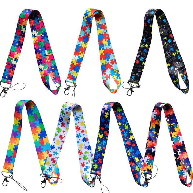 Autism Maze Cartoon Phone Lanyard Work Badge Lanyard Exhibition Membership Card Holder Chest Card Webbing