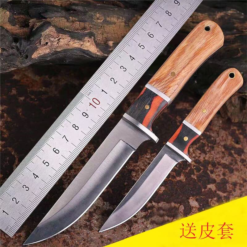 Portable Military Knife Hunting Knife High Hardness Straight Knife for Outdoor Self-Defense Tactical Survival Small Straight Knife Camping Combat Knife