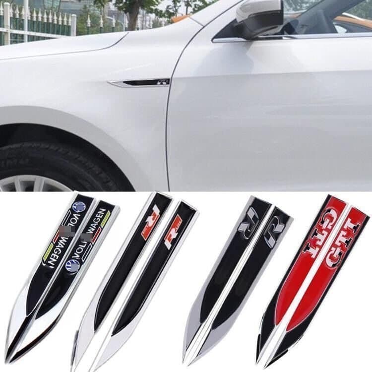 Metal side mark blade car plate side mark blade decorative sticker leaf sticker modified mark metal sticker personalized car sticker