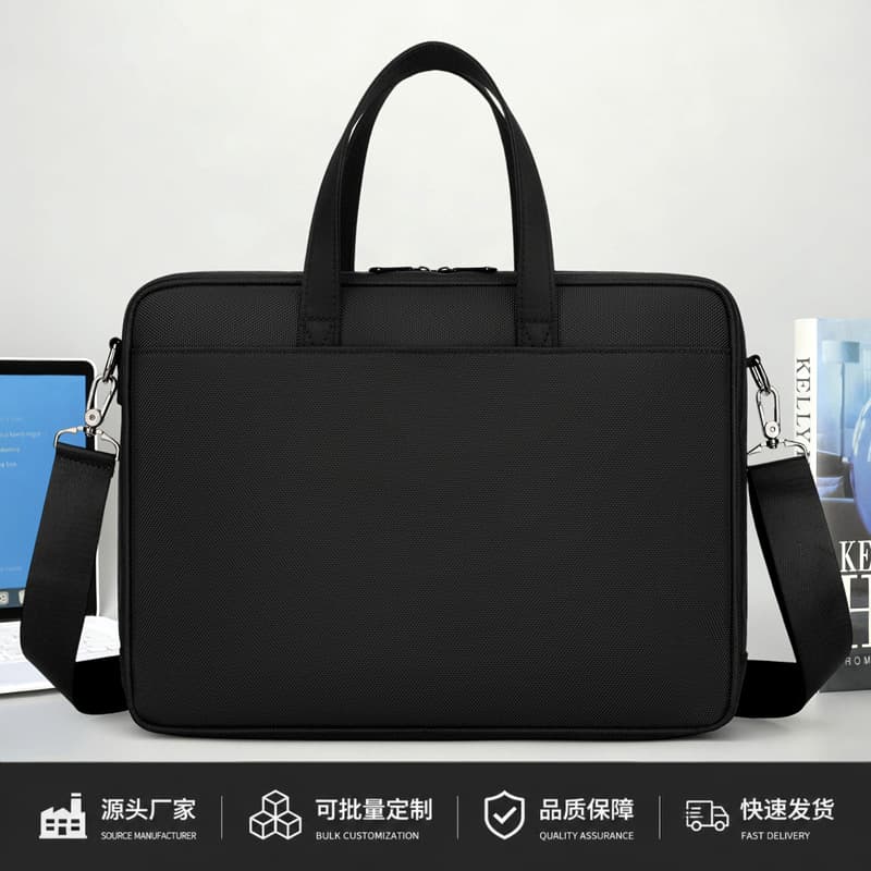 Men's Briefcase Lightweight Business Tote Oxford Cloth Large Capacity Laptop Bag Document Holder Crossbody Bag