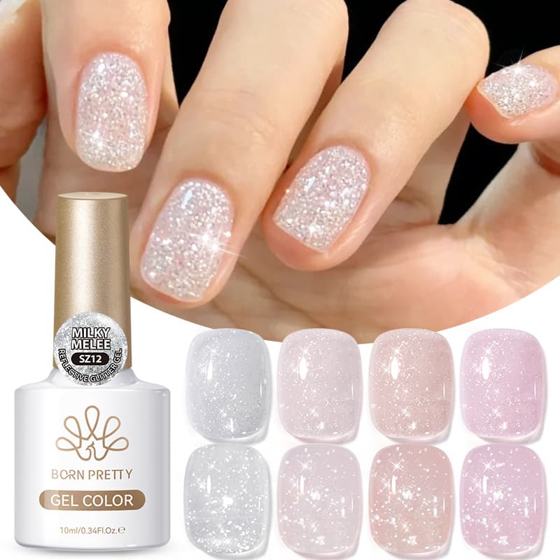 BORN PRETTY cross-border diamond nail polish glue flash reflective nail polish glue nail phototherapy glue wholesale
