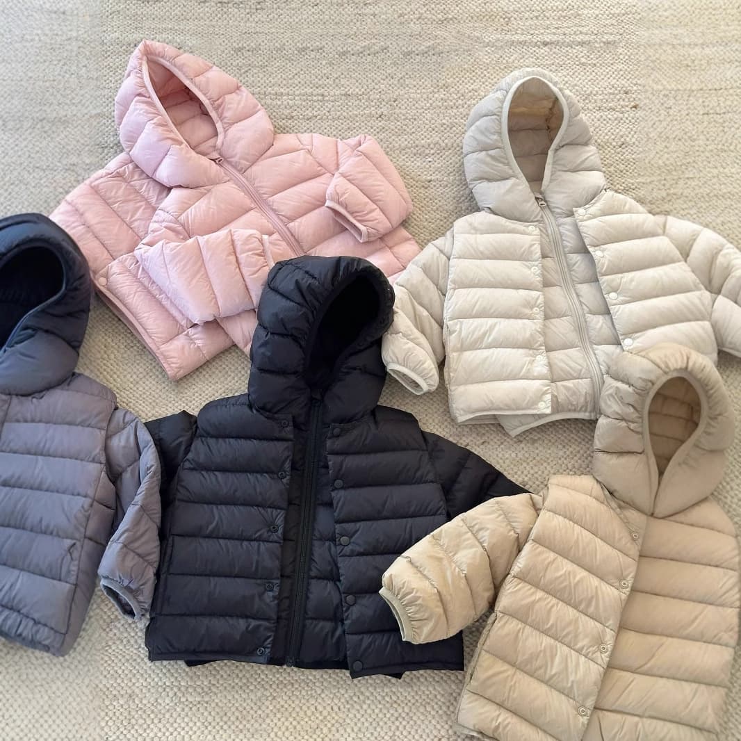 U-Style New Children's 90 White Duck Down Lightweight Long-Sleeve Hooded Jacket for Boys and Girls