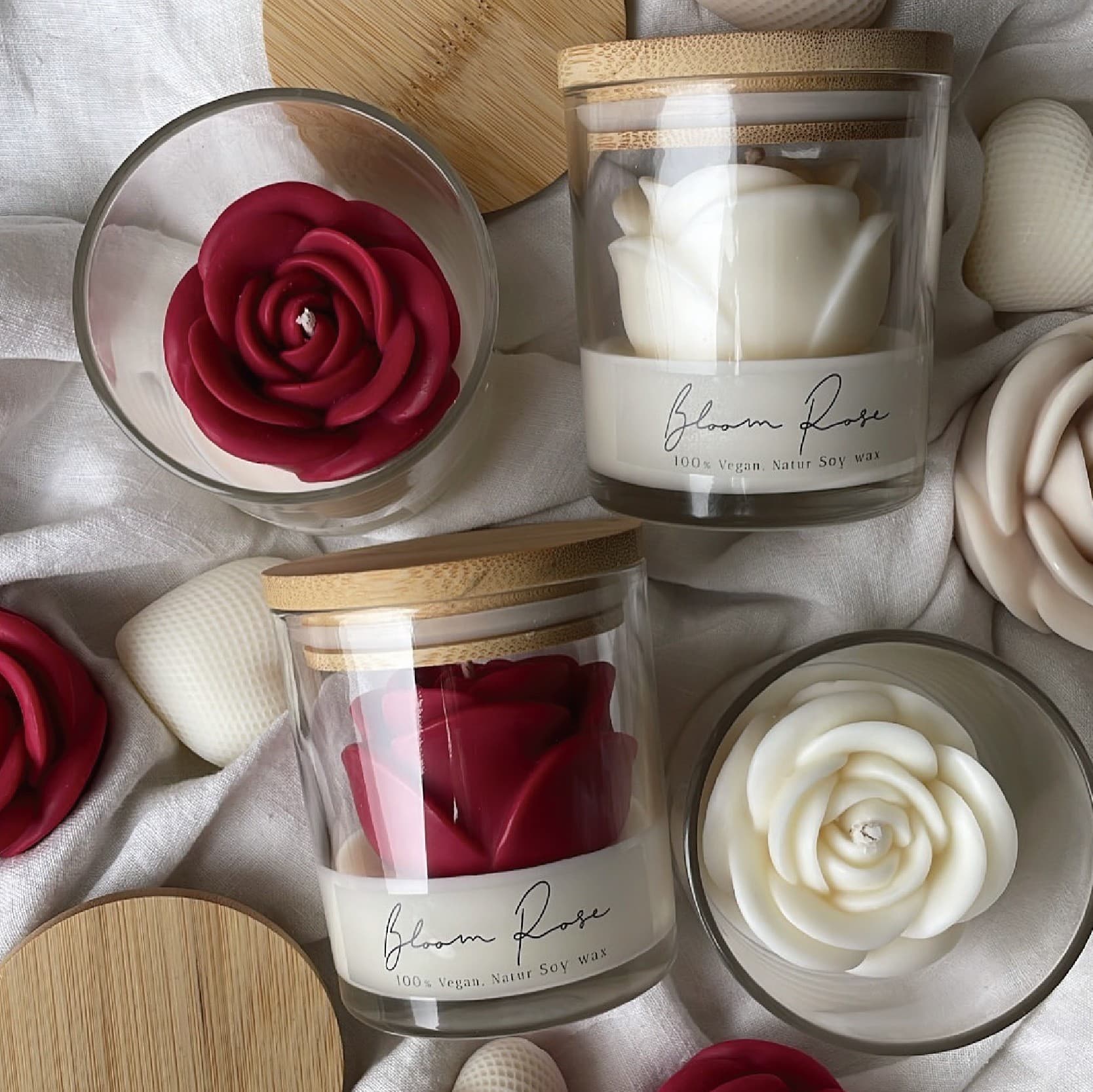 Factory ready wholesale rose scented candle shape fragrance home decoration ornaments wedding souvenirs