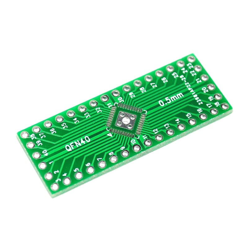 Risym QFN32/QFN40 Adapter Board, 0.5mm Pitch, Surface Mount to DIP Conversion Board, 5 Pieces