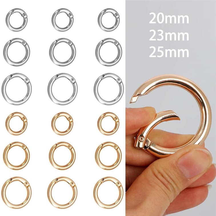 Cross-border Hot Selling Zinc Alloy Round Spring Buckle DIY Accessories Phone Strap Keychain Bag Jewelry Hardware Accessories