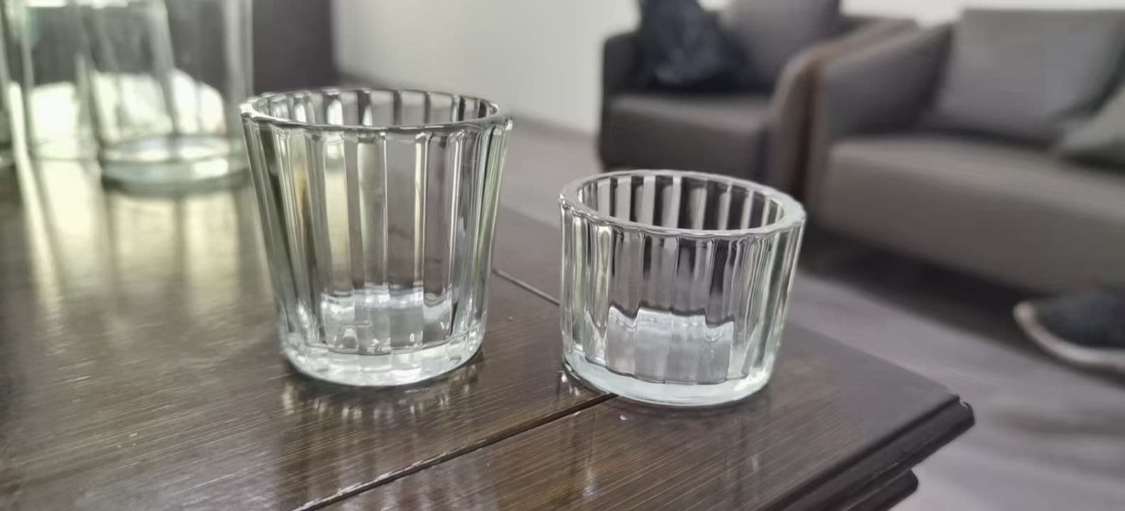 Transparent Thickened Glass Candle Jar Cup Indoor Romantic Round Aromatherapy Candle Holder Cup Fragrance Container Creative Ornament