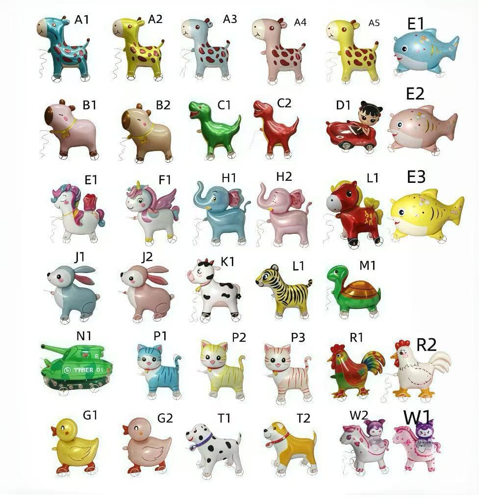 Cross-border popular animal-shaped foil balloons cartoon Dalmatian dinosaur turtle standable balloon for street vending