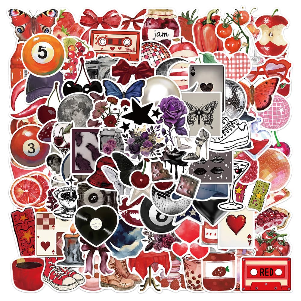 100 Cherry Downtown Cartoon Stickers Stationery Computer Tablet Journal Guitar Case Creative Decorative Stickers