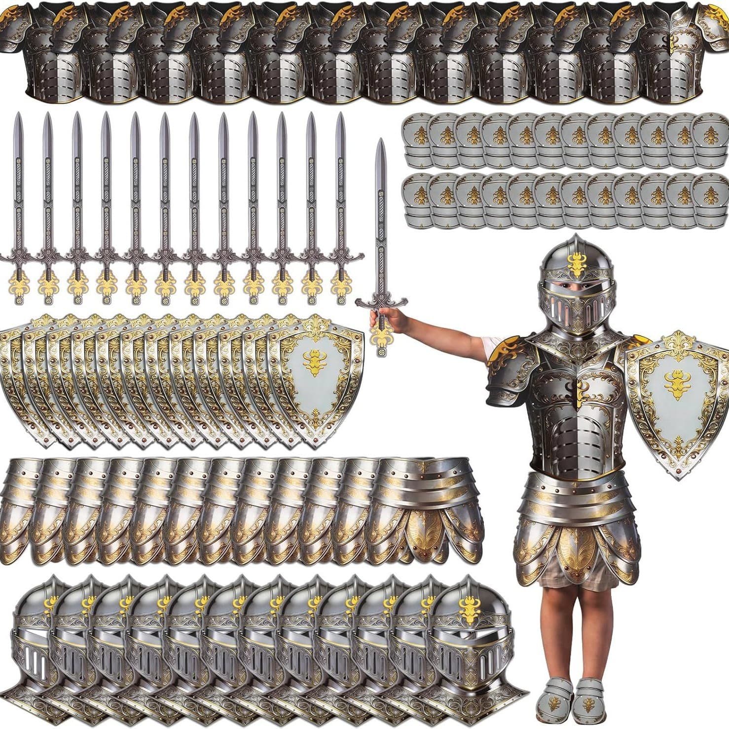 Factory direct sale of game props Armor of God handmade set medieval knight silhouette learning children's dress-up toys
