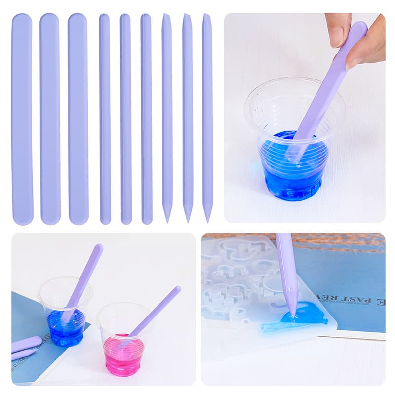 DIY Epoxy Resin Mold Reusable Tool Non-Stick Silicone Stirring Stick Resin Stirring Defoaming Stick Bubble Pricking Needle