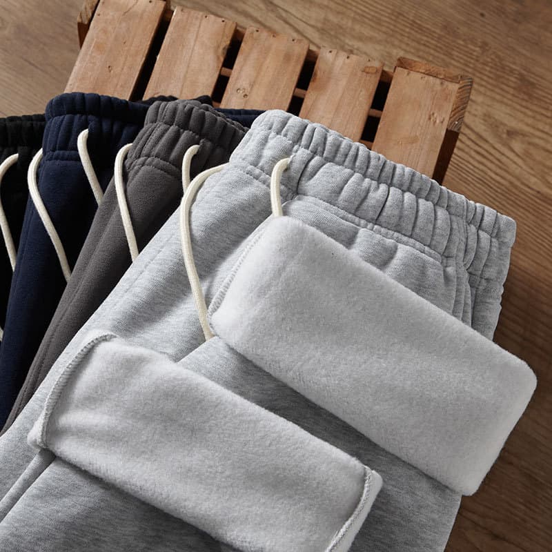 420G Autumn/Winter Heavyweight Ceramic Brushed Straight-Leg Drawstring Thickened Fleece-Lined Thick Unisex Trendy Casual Loose Sweatpants