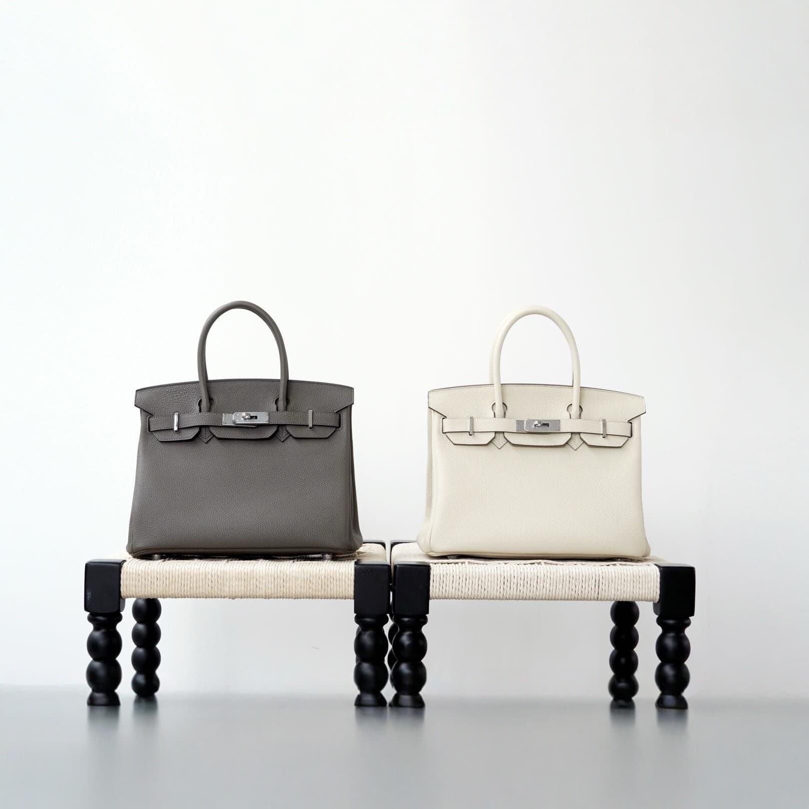 H-style wax thread genuine leather Birkin 25cm full-grain cowhide steel hardware handbag women's simple versatile style