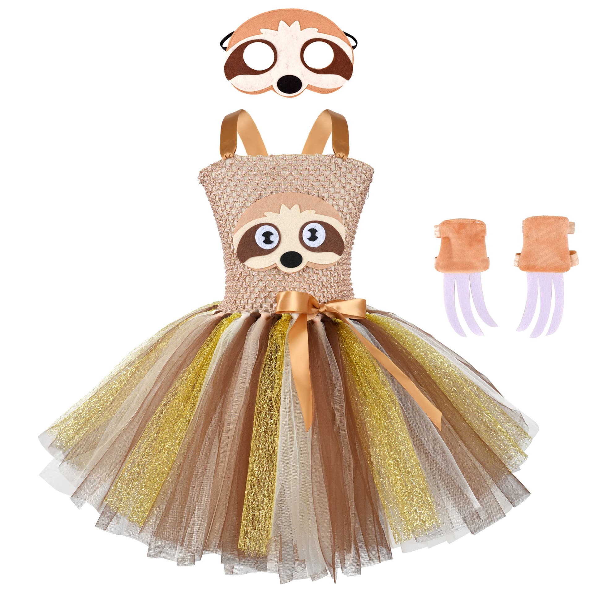 Sloth Girl Tutu Dress Children's Day Costume Performance Outfit Halloween Cross-Border Set