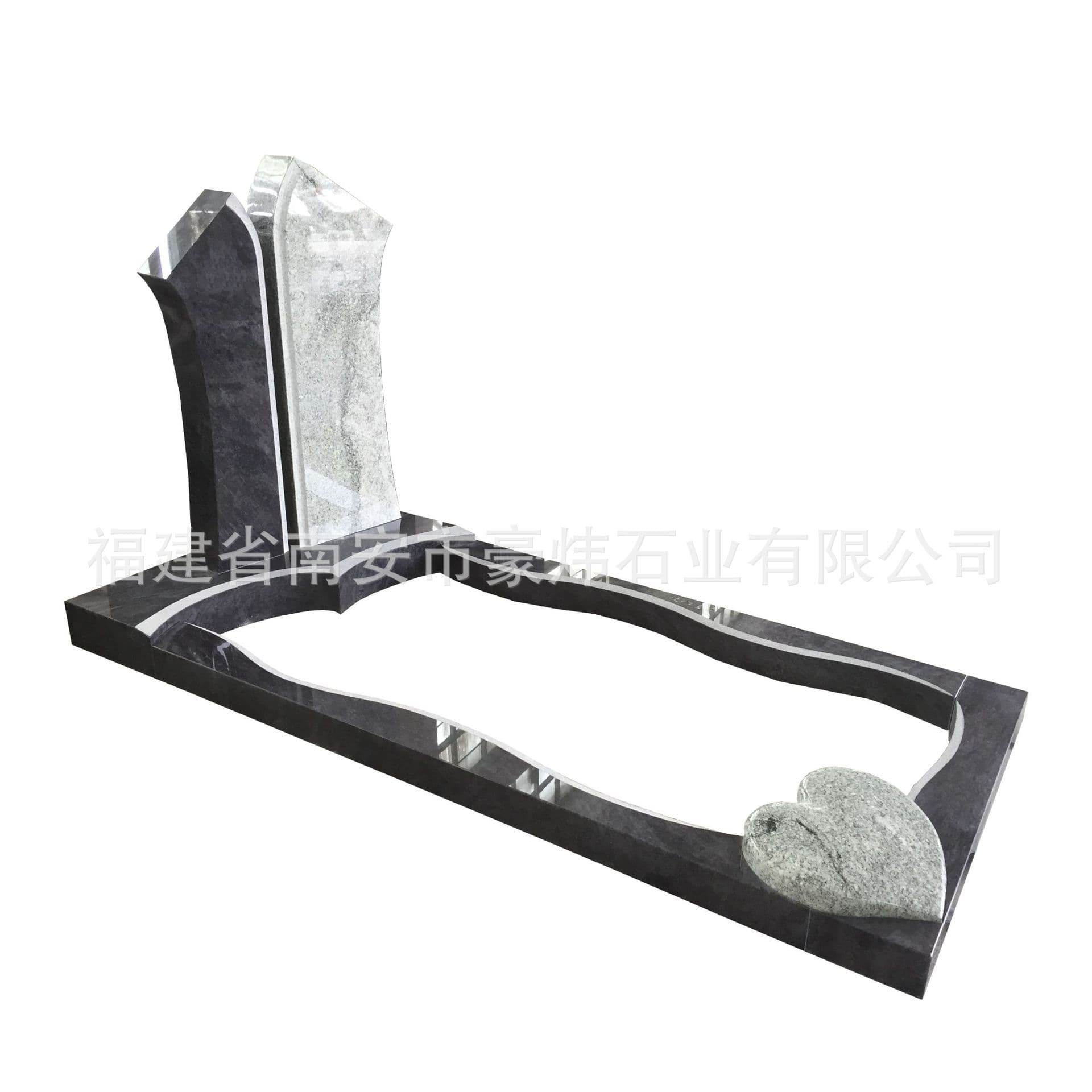 Factory direct German-style granite tombstones, European two-tone classic monuments.