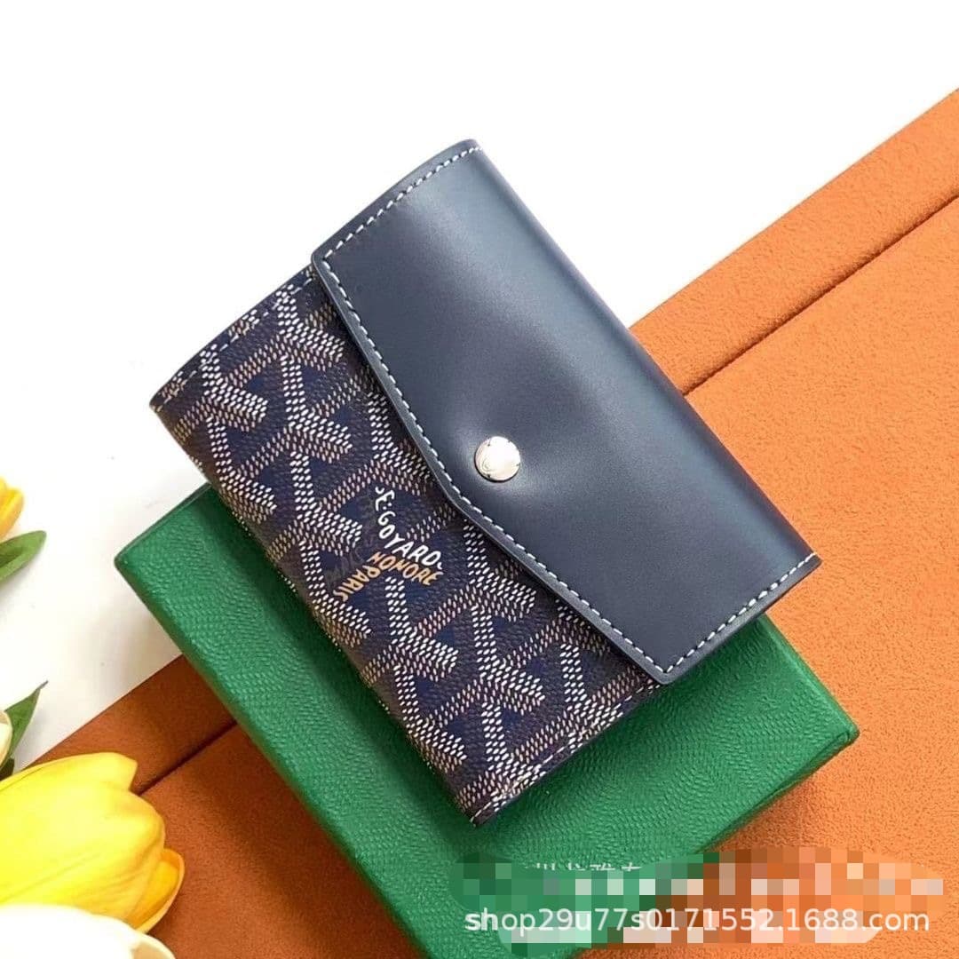 Cross-border Goyard Goya short wallet European purchasing 25 new logo color tri-fold flip small wallet