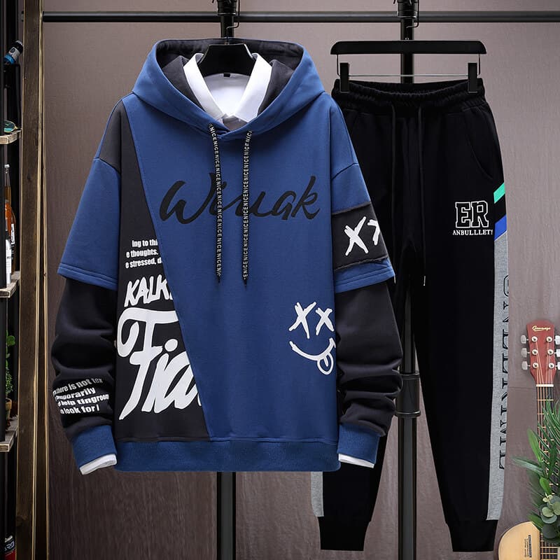Youth Spring/Autumn Hoodie for Boys Middle and High School Students Sports Set Trendy Handsome Teen Boys Jacket
