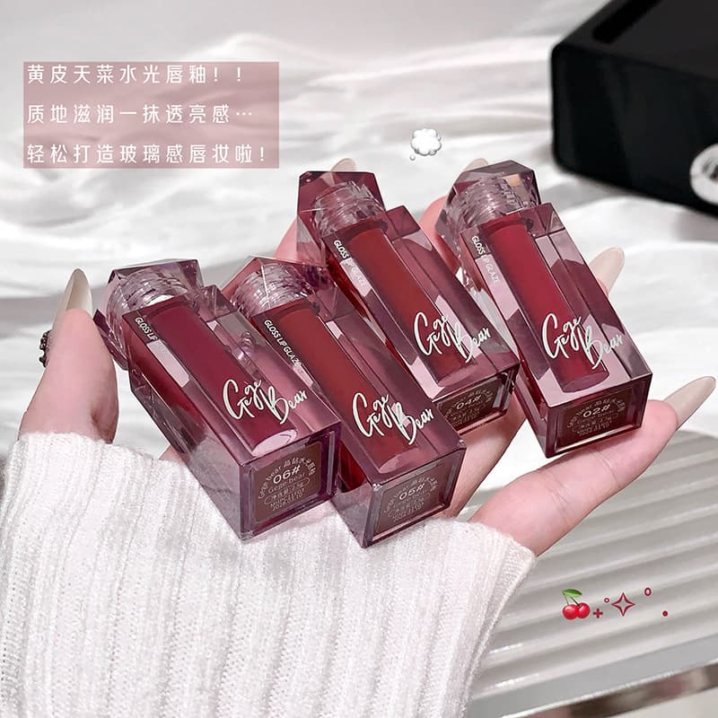 Gege bear Gege bear crystal diamond water gloss lip glaze matte long-lasting color does not fade and is not easy to stick to the cup lip glaze