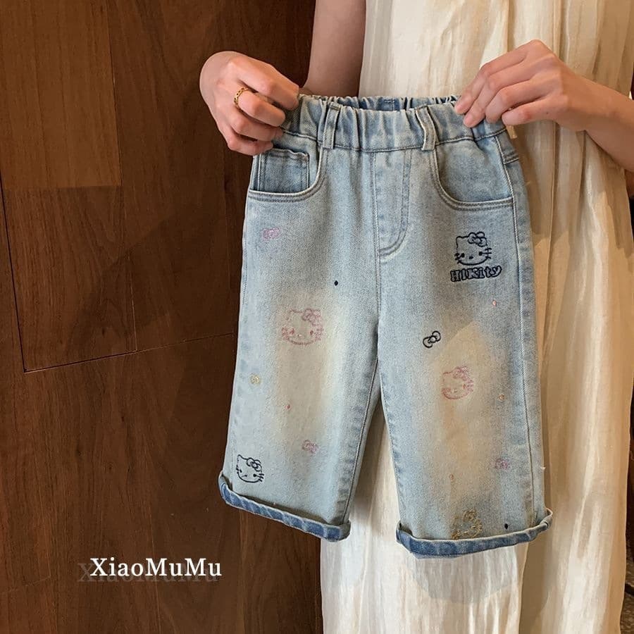 Girls' Soft Jeans New Autumn Winter Toddler Pants Baby Girl Stylish Wide-Leg Pants Fleece-Lined Thickened Fashionable Korean Style