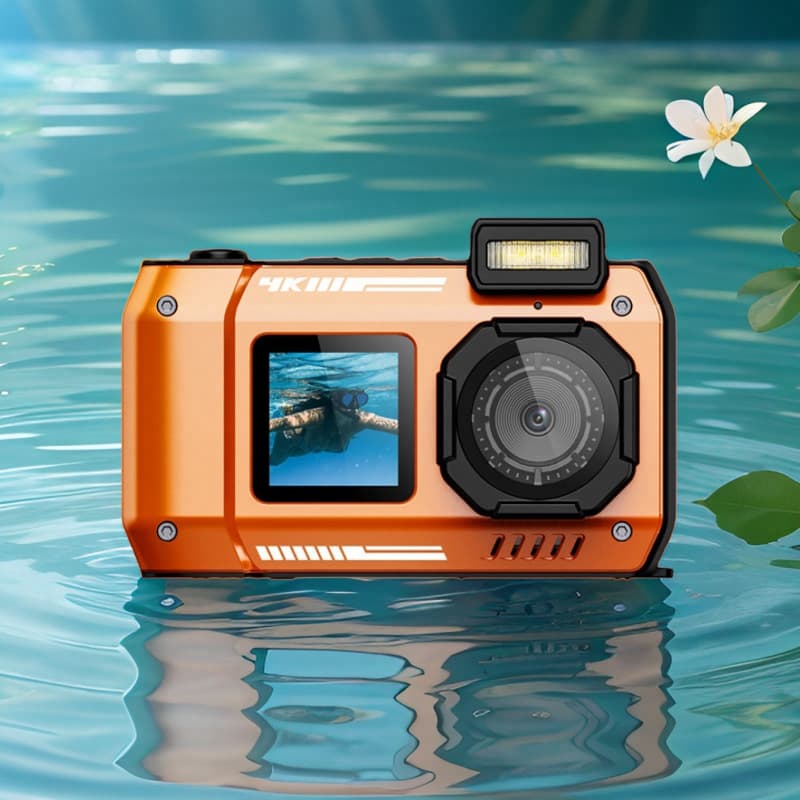 Cross-border Bare Mobile Waterproof Camera Dual Screen Selfie Outdoor Sports HD Diving 10m Camera Swimming