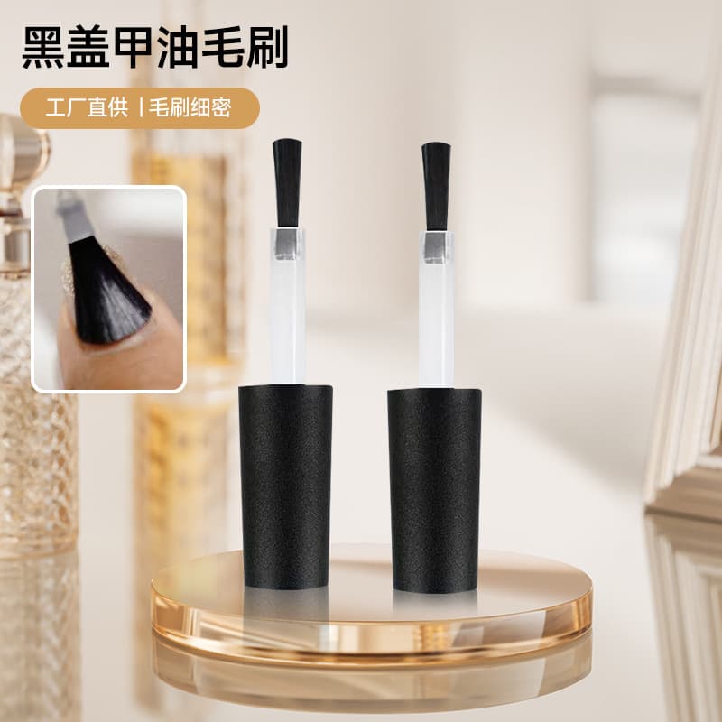 Dual-ended wooden handle brush with replaceable heads for nail polish gel, wholesale salon-specific tools