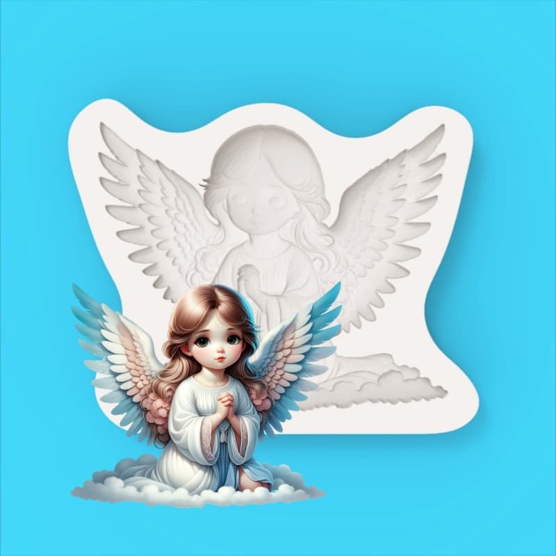 Cloud Prayer Little Angel Silicone Mold Fondant Chocolate Handmade DIY Decoration Mold 18220