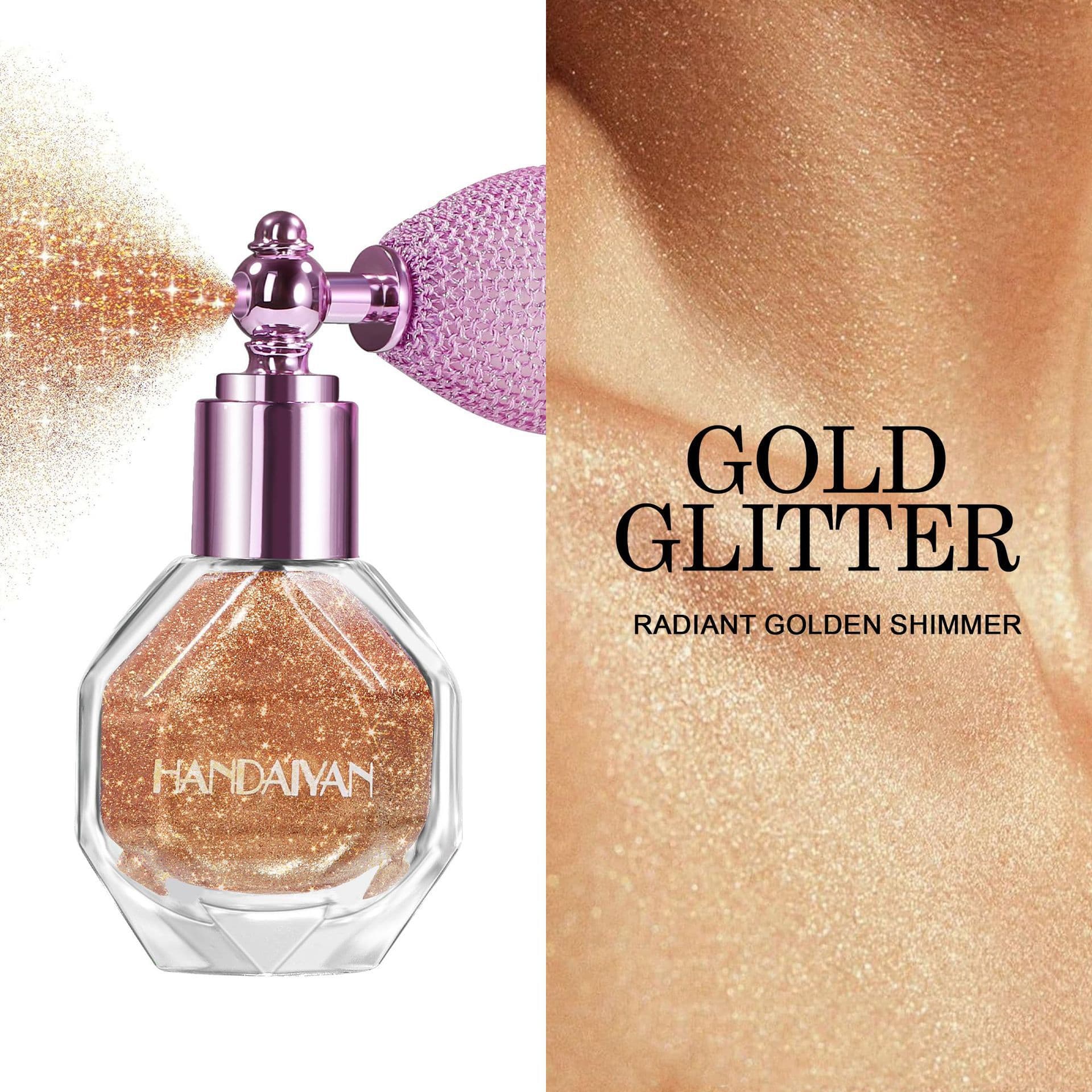Cross-border Glitter Body Shimmer HANDAIYAN Highlight Spray Glitter Spray Bottle Highlight Air Cushion Spray Bottle