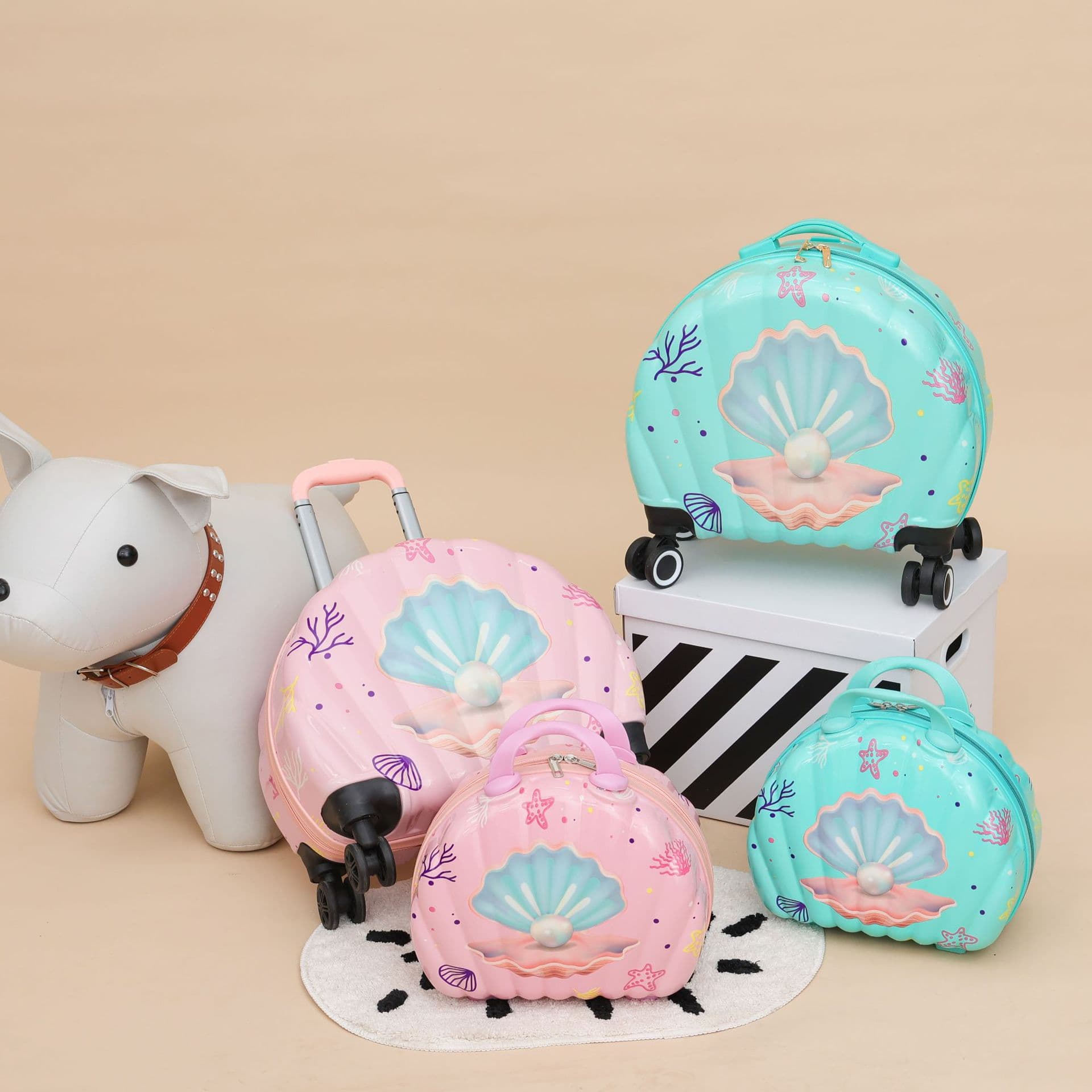 2024 New Children's Luggage Set Cartoon Shell Kids Trolley Case with Universal Wheels Wholesale