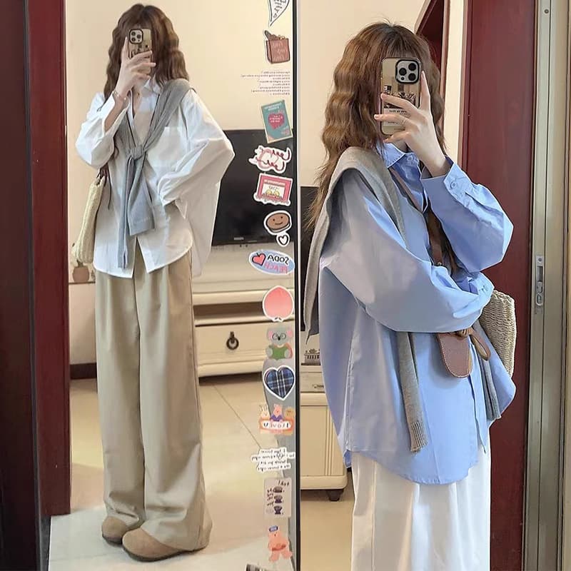 2026 Spring New Maternity Set Blouse Top Wide Leg Pants Long Pants Spring Two-Piece Set