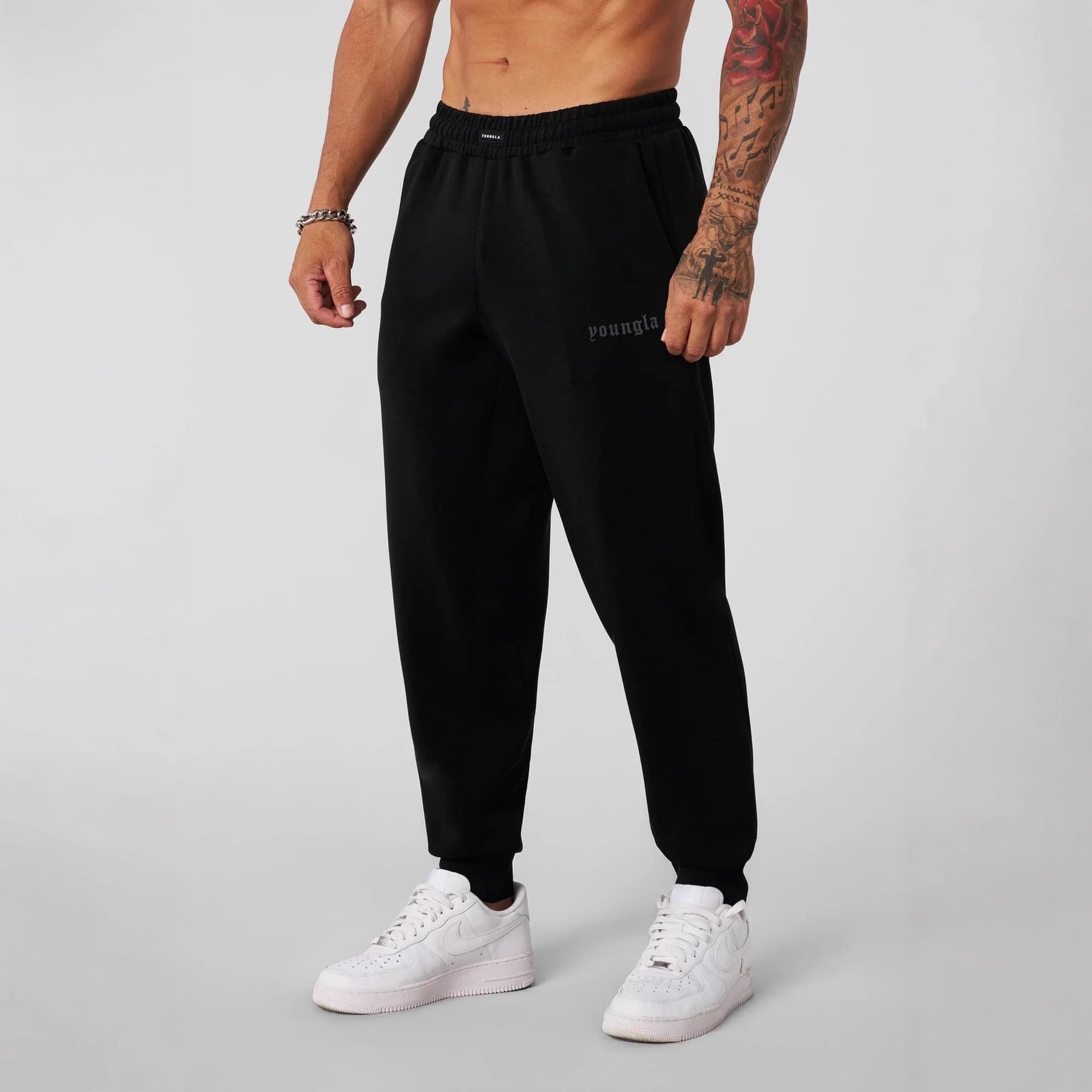 YOUNGLA American Streetwear Men's Joggers Athletic Fitness Training Casual Slim Tapered Pants