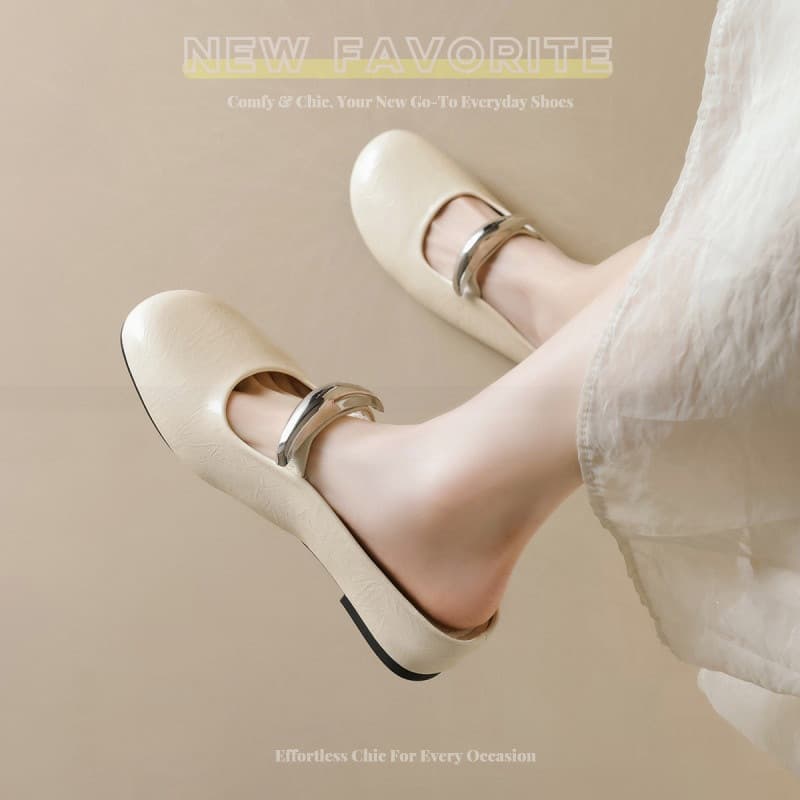 Soft Sheepskin Flat Closed-Toe Slippers for Women 2026 Spring/Summer New Round Toe Vintage Genuine Leather Soft Sole Red Women's Shoes