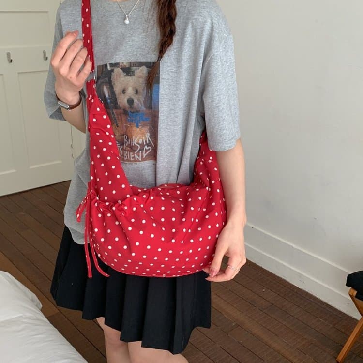 2026 Summer Universal Polka Dot Women's Bag Shoulder Crossbody Bag Zipper Closure