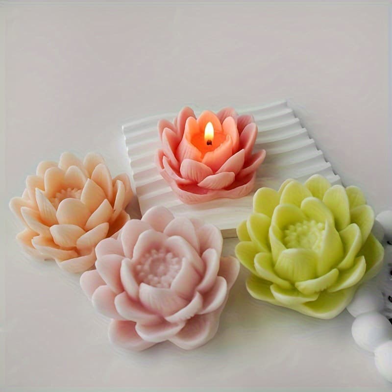 Lotus Lotus DIY Silicone Candle Mold Soap Resin Casting Handmade Soap Aromatherapy Candle Plaster Mold