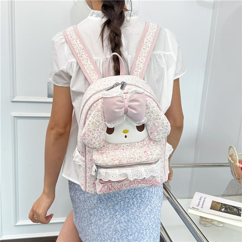 Melody New Year Ear Big Flower Big Bow Heartbreak 26 Backpack New Niche Girl Korean Cartoon
