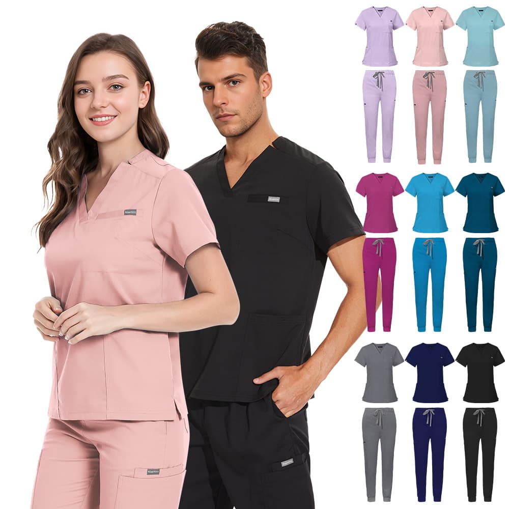 Unisex Scrub Suit for Doctors and Nurses, Medical Workwear, Beauty Salon Scrub Uniform