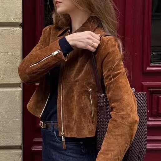 European and American Women's Fashion 2026 Fall/Winter New Arrival Stylish Casual Lapel Zip-Up Short Suede Jacket Coat 8073255