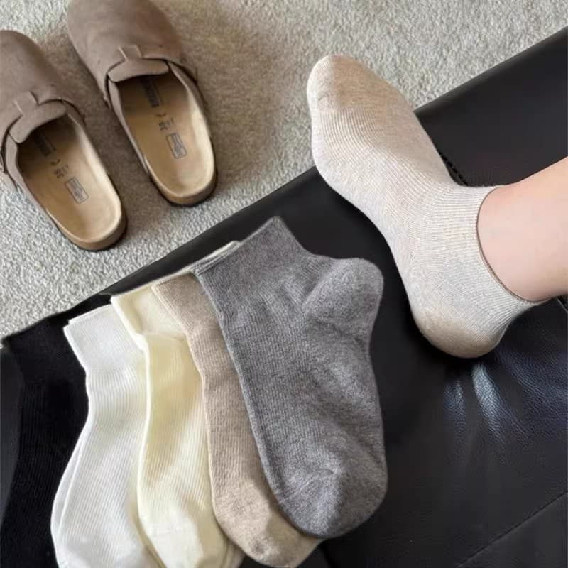 【High Quality】Ins-Style Socks for Women, Summer Thin Short Socks, Loose Cuff Maternity Socks, Seamless Socks, Solid Color Mid-Calf Socks