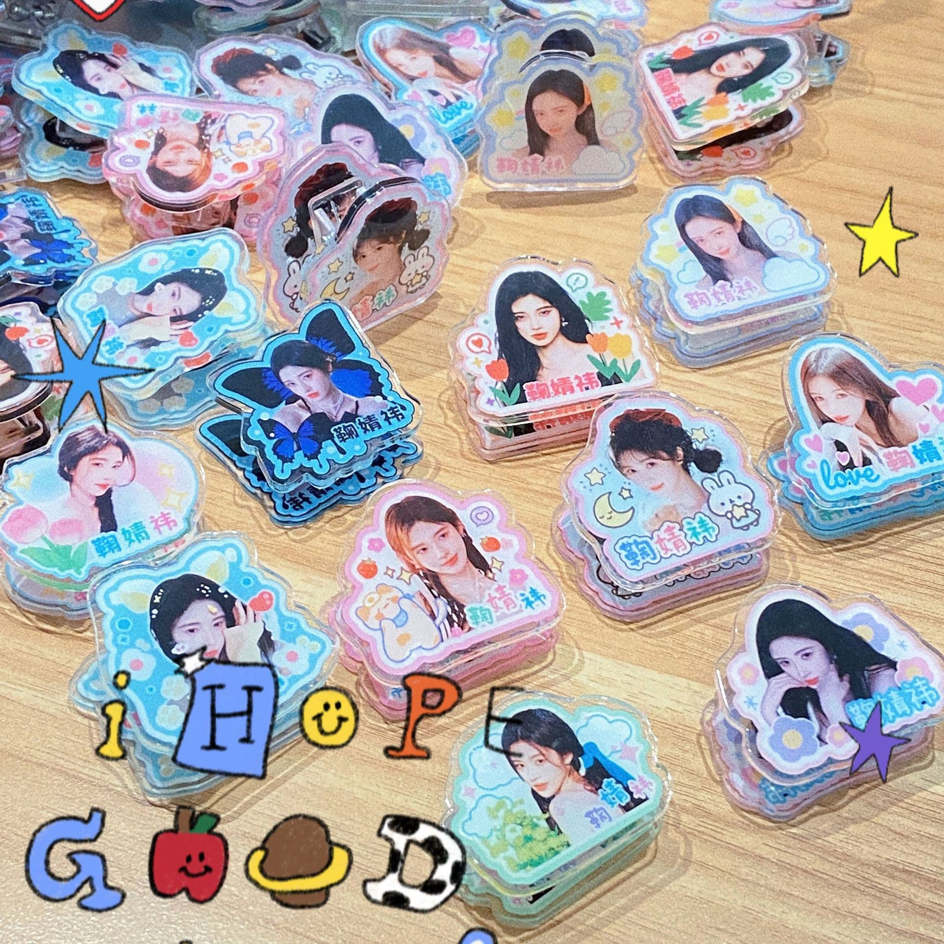 Celebrity Peripheral Acrylic Butt Clip (50 pcs/box) Celebrity Merch High Aesthetic Journal Clip Butt Clip