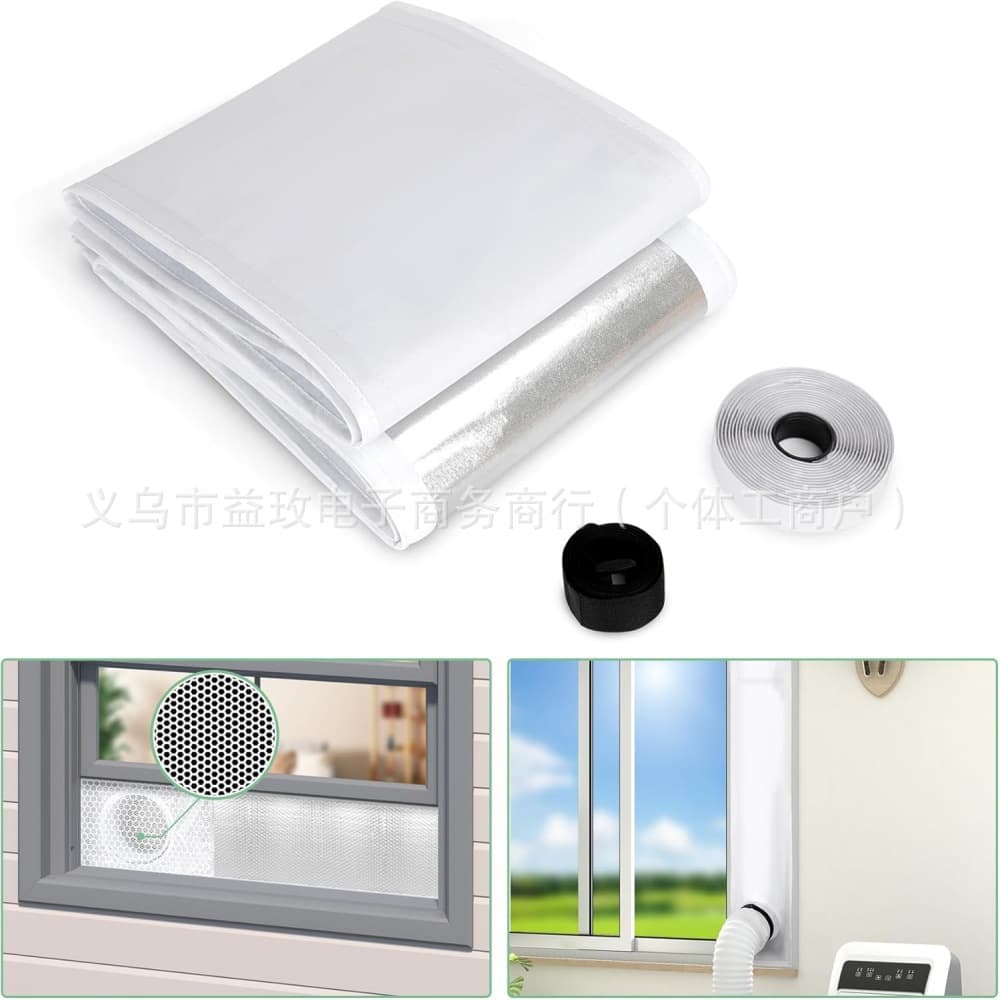 Portable Air Conditioner Window Baffle, Adjustable Sliding Window Seal Plate, Insect and Mosquito Proof AC Exhaust Hose Accessories