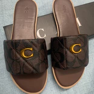 Women's Summer Flat Sandals, African Middle East Light Luxury Style Co Letter Ladies Slippers