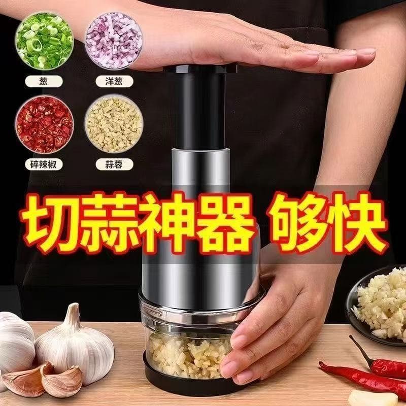 304 Stainless Steel Press Garlic Chopper Manual Garlic Mincer Onion Ginger Garlic Cutter Kitchen Tool Garlic Crusher