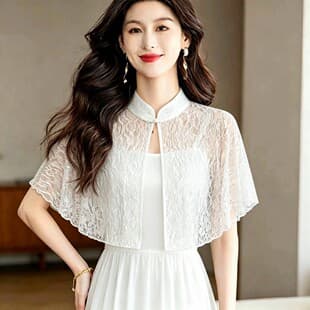 Chiffon small cape women's summer dress outer layer versatile short loose cardigan thin chiffon sun protection open front jacket