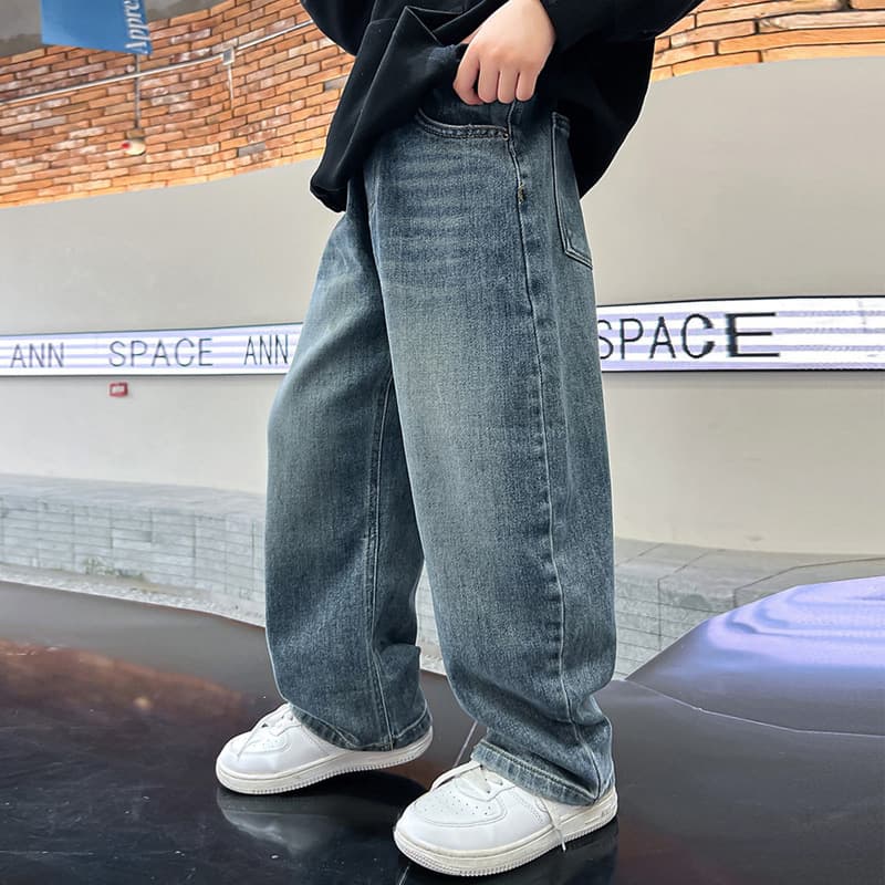Boys' jeans new spring and autumn wide-leg children's straight pants boys' children's clothing trousers handsome teenagers casual pants