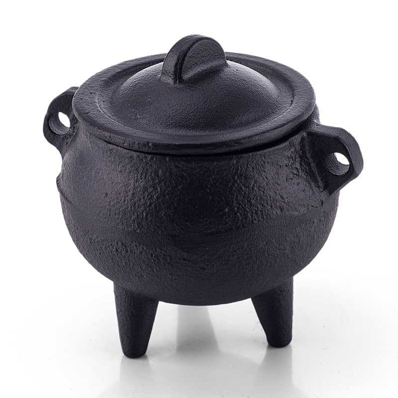 Juyi Cast Iron Sage Small Burner, Iron Art Incense Stick Burner, Raw Iron Aromatherapy Bowl for Meditation, Halloween Decoration