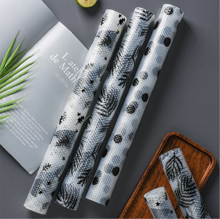 Simple Cuttable Drawer Liner Printed Drawer Mat Kitchen Moisture-Proof Mat Cabinet Dust-Proof Fridge Mat