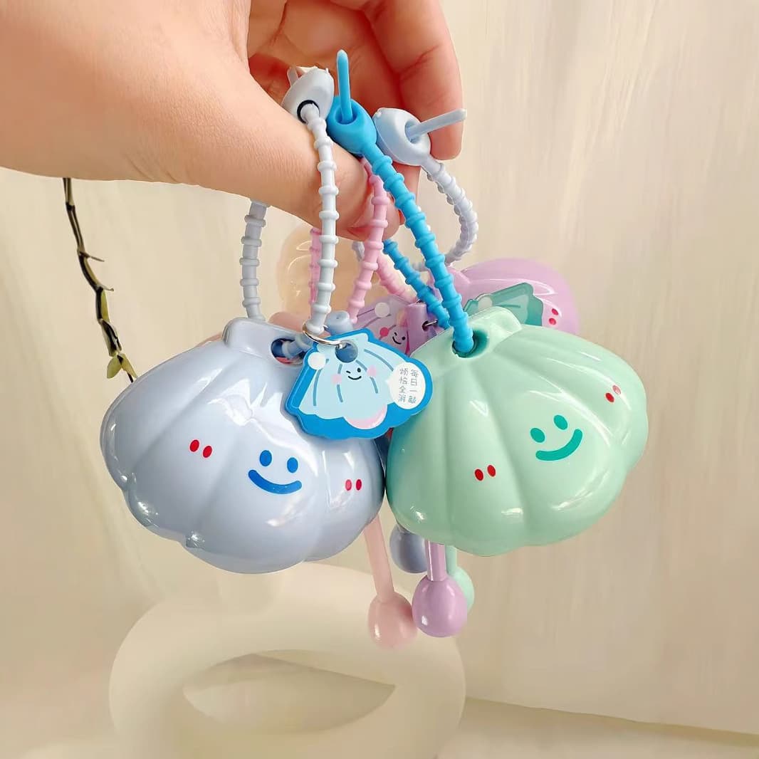 Shell Wooden Fish Percussion Emotional Stability Zen Wooden Fish Office Lady Healing Cute Ornament Small Toy Hanging Piece Wholesale