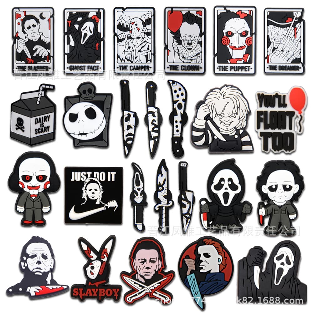 Horror Tarot Halloween Series Hole Shoes Shoes Flower Accessories DIY Slippers Accessories Patch Decorative Shoe Buckle