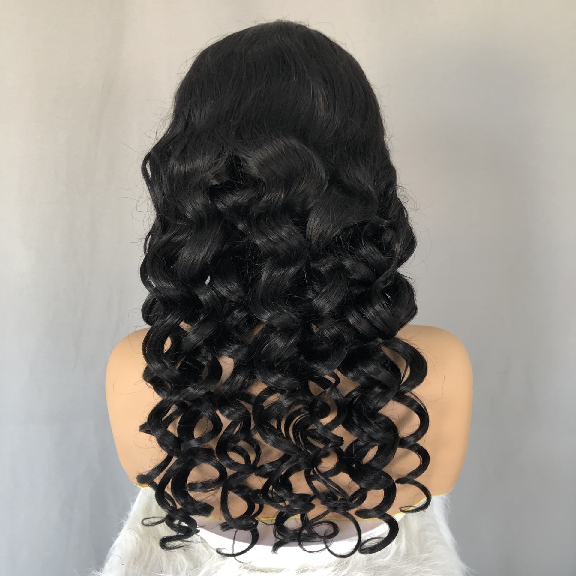 Front lace headband real hair loose wave wig